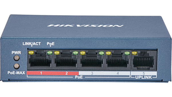 Imagen de HIKVISION DS-3E0105P-E/M SWITCH POE 4P