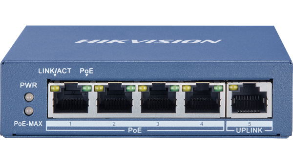 Imagen de HIKVISION DS-3E0505P-E/M SWITCH POE 4P GIGABIT