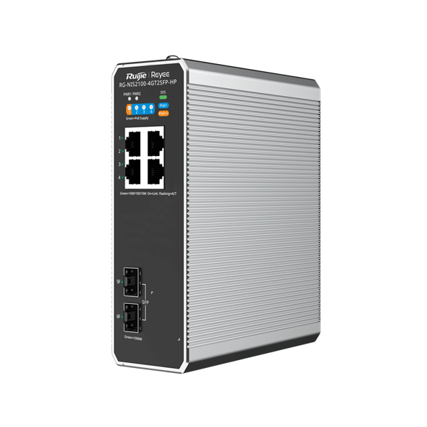 Imagen de RUIJIE SWITCH INDUSTRIAL L2 MONITOREABLE 4PG POE 90W + 2PSFP