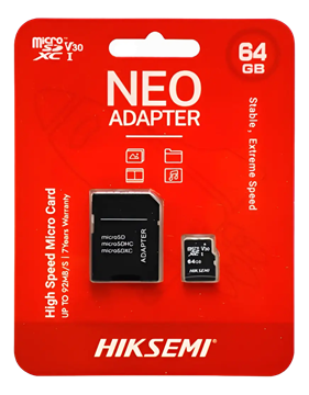 Imagen de HIKSEMI TARJETA DE MEMORIA MICRO SD 64GB P/VIDEOVIGILANCIA
