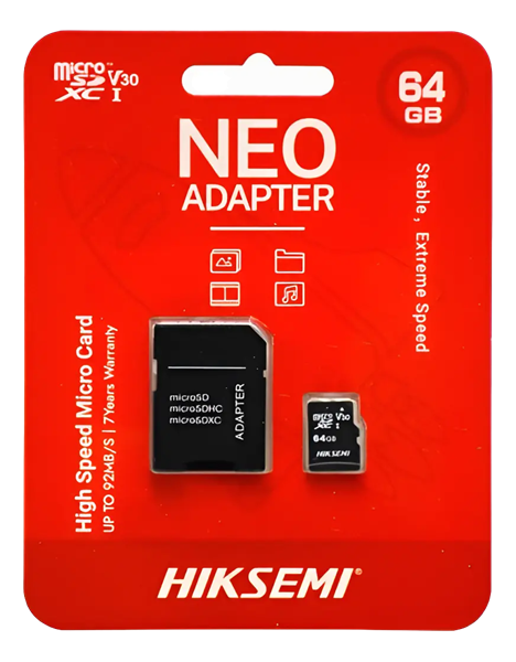 Imagen de HIKSEMI TARJETA DE MEMORIA MICRO SD 64GB P/VIDEOVIGILANCIA